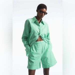 Cos striped cotton short